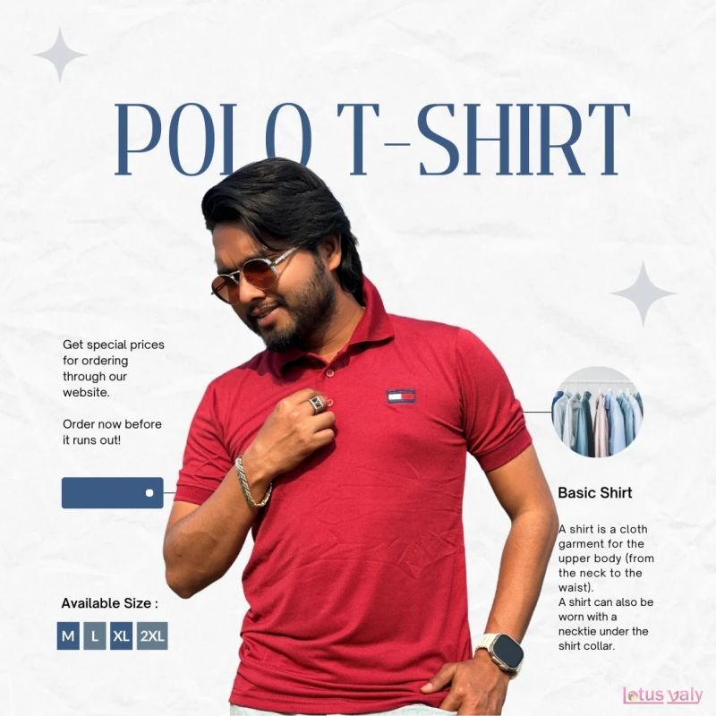 Deep Maroon polo T-shirt