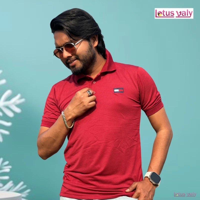 Deep Maroon polo T-shirt